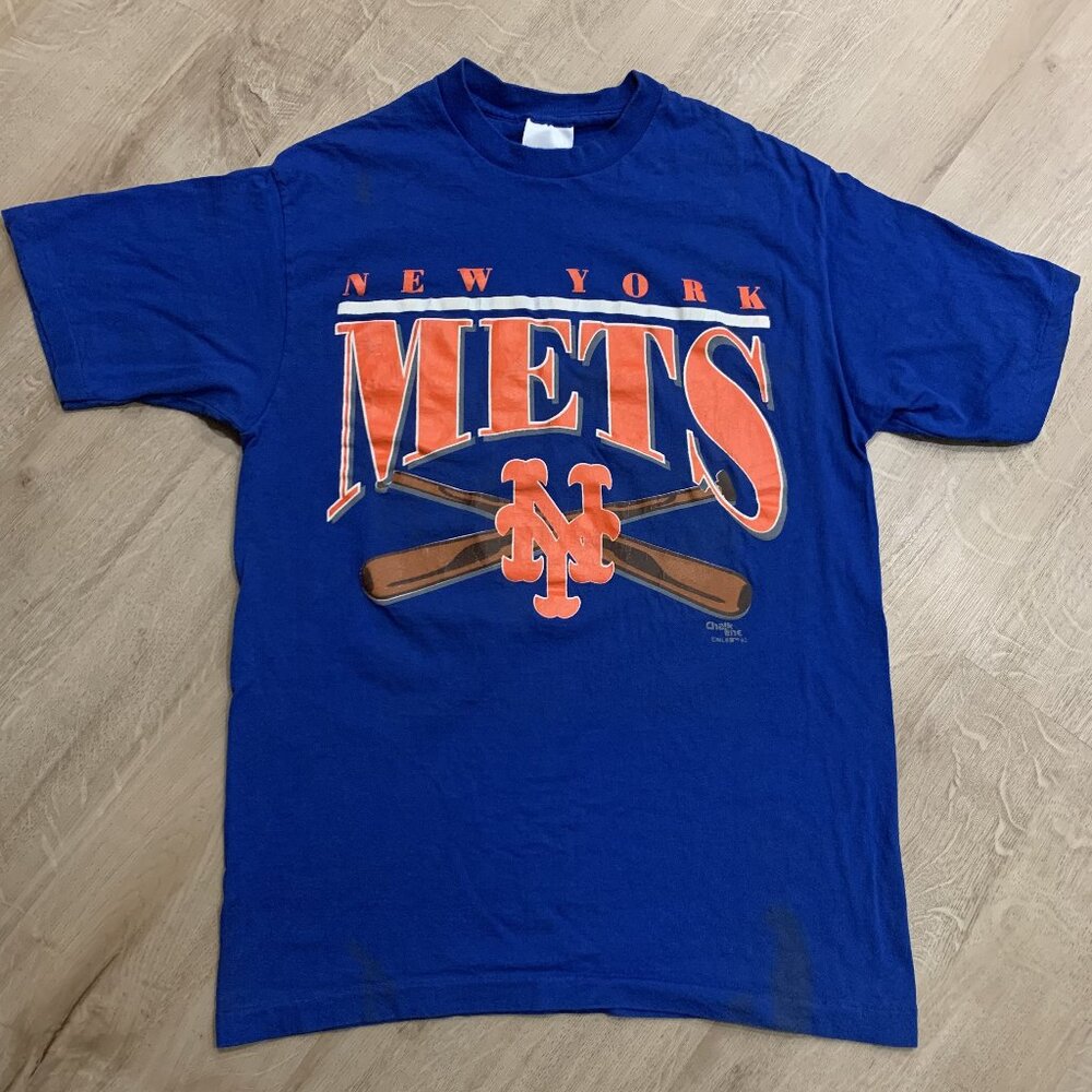 Vintage 90s Chalk Line New York Mets MLB T-Shirt Mens Large L Blue Single Stitch